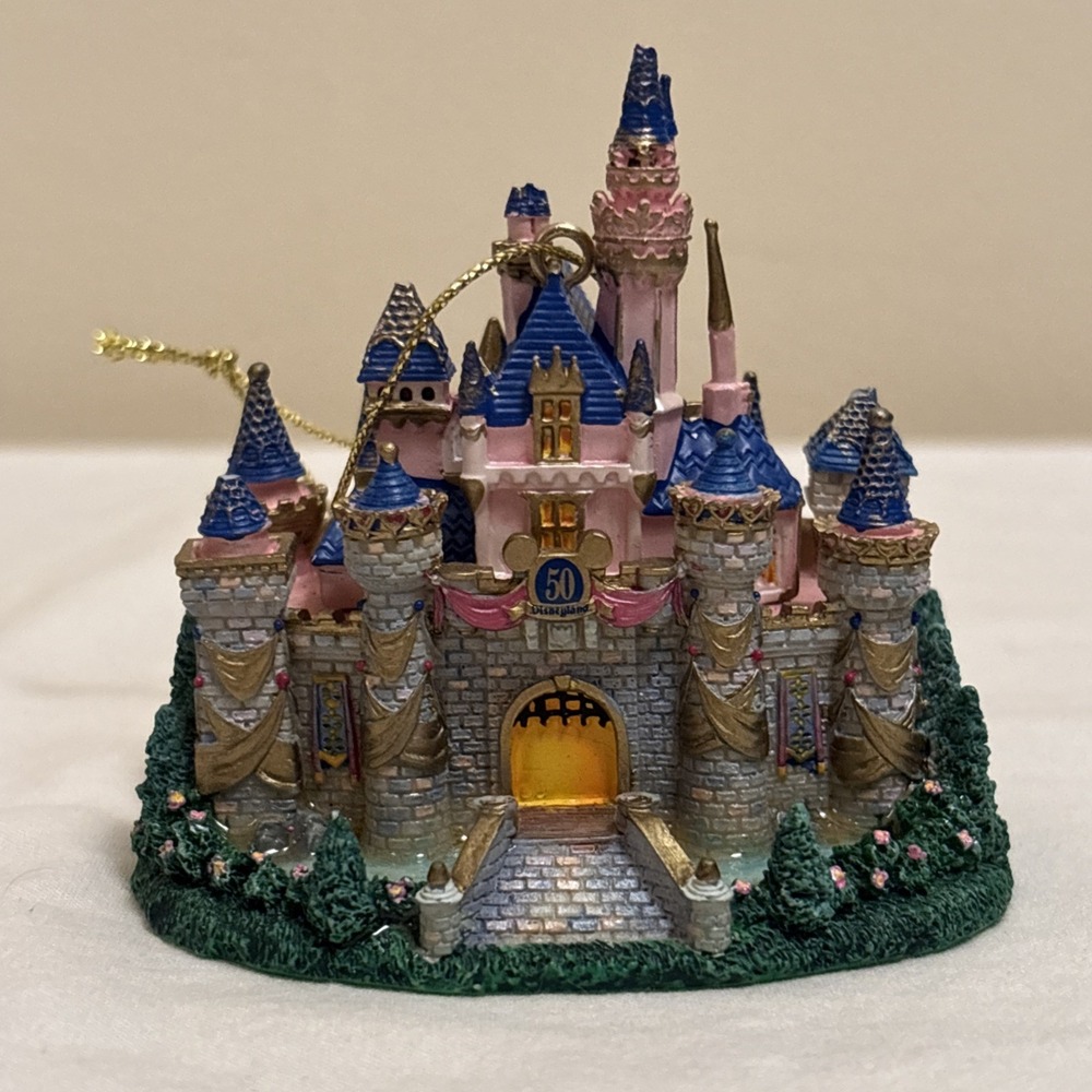 Vintage Disney Sleeping Beauty Castle Ornament 50th Anniversary Disneyland 2005